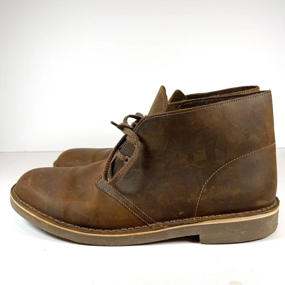 Clark’s‎ Men’s Bushacre 3 Brown Beeswax Leather Chukka Boots Size 11W